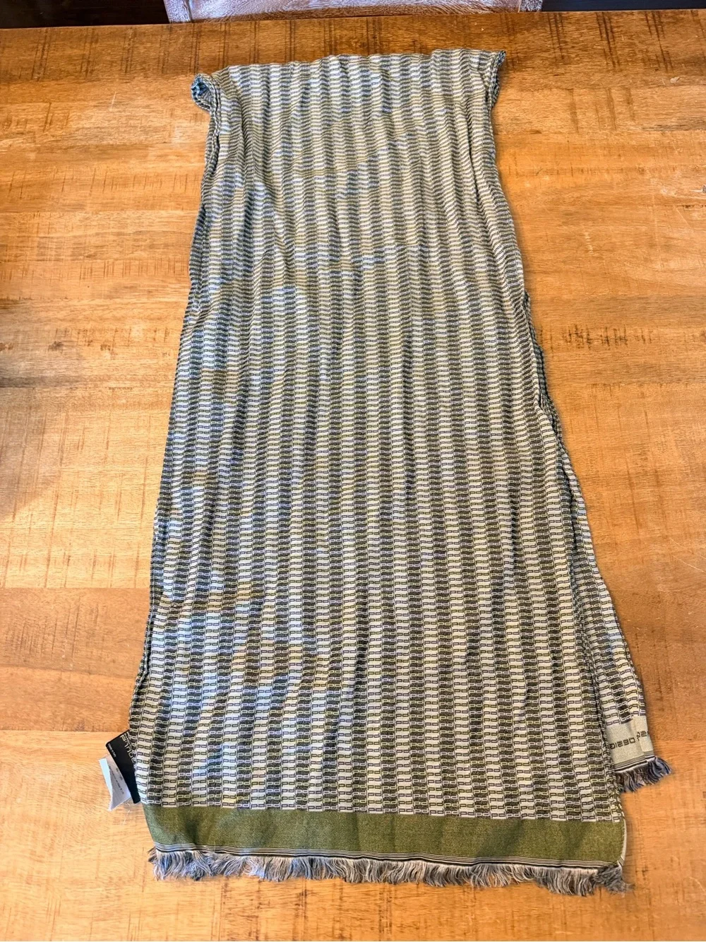 Porsche design P’1000 fashion scarf Jacquard with fringe cotton silk